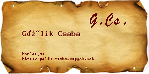 Gálik Csaba névjegykártya